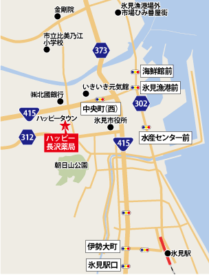ハッピー長沢薬局地図